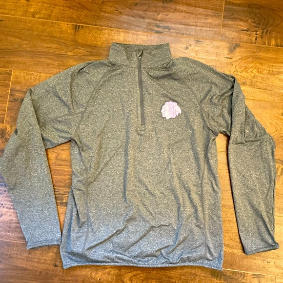 NHL Chicago Blackhawks Hockey Fights Cancer Quarter Zip Pull over - Picture 1 of 5